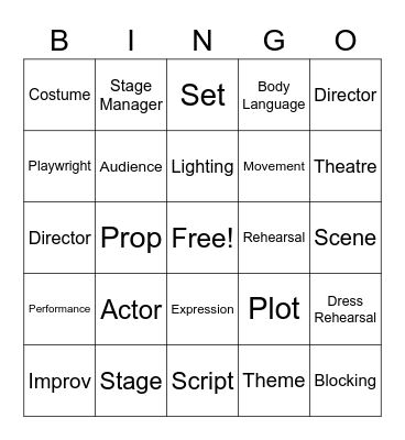 Drama Bingo Card