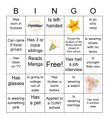 ICCA & I Did! Bingo Icebreaker Bingo Card