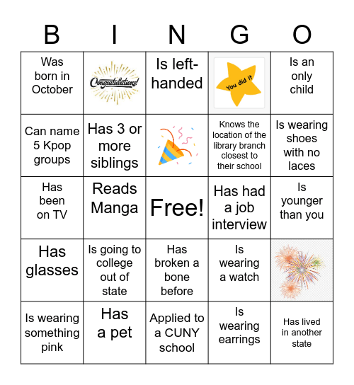 ICCA & I Did! Bingo Icebreaker Bingo Card