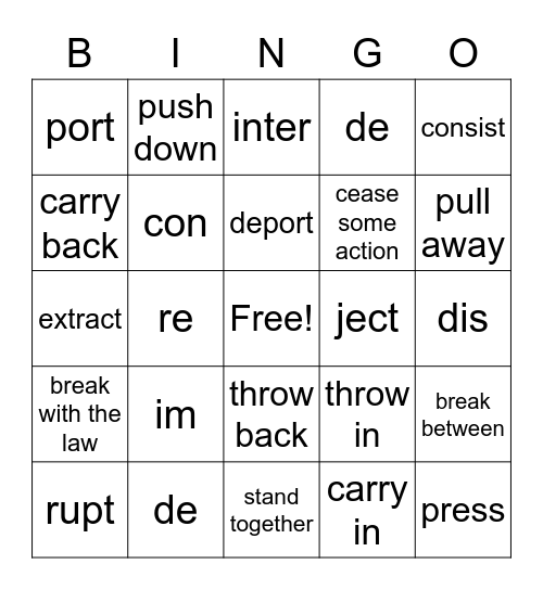 A1 and A2 Review Bingo Card