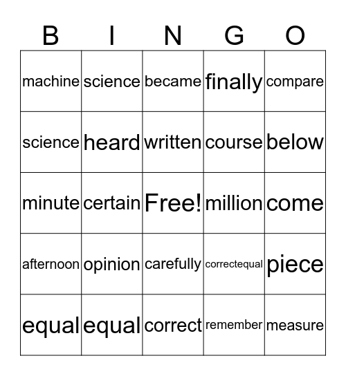 Bingo 3 Bingo Card