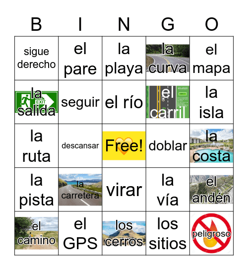 Mi viaje por carretera Bingo Card