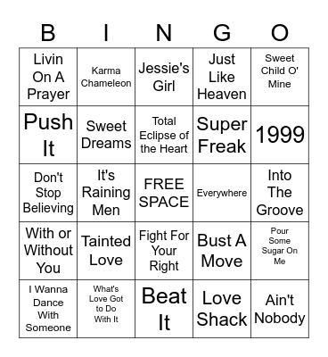 MUSIC Bingo Card