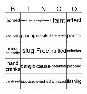 A Year of Vocabulary Bingo Card