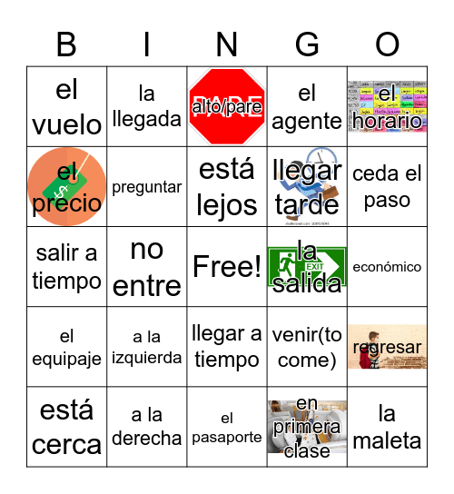 EL VIAJE Bingo Card