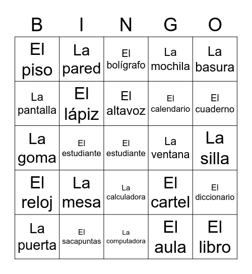 Repaso y más Bingo Card