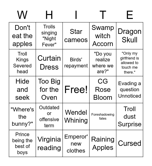 10th Kingdom Bingo Card