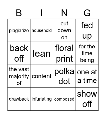 B2 Bingo Card