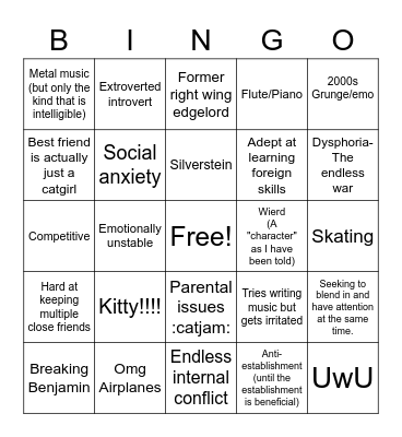 Sussy UwU Bingo Card