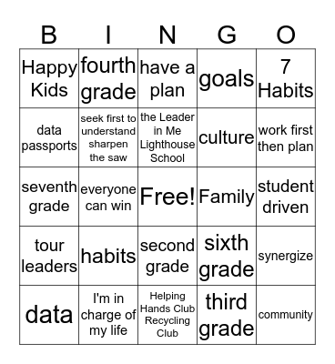 Leadership Bingo Card