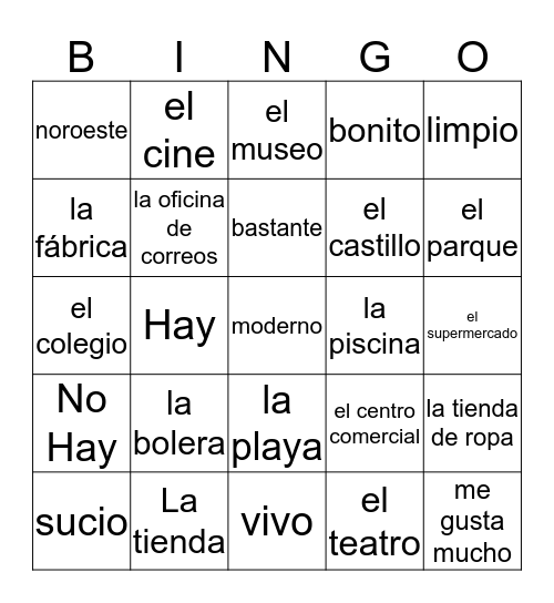 La Ciudad Bingo Card