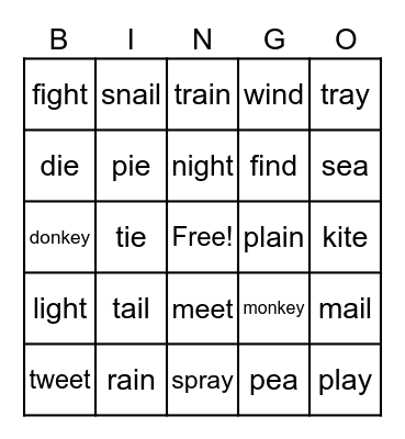 Phonics - Units 1, 2, 3 Bingo Card
