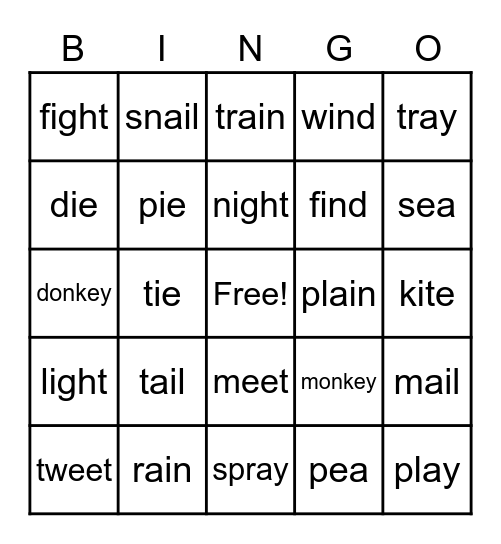 Phonics - Units 1, 2, 3 Bingo Card