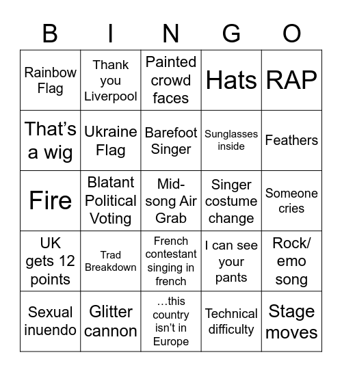 LIVERPOOL 2023 Bingo Card