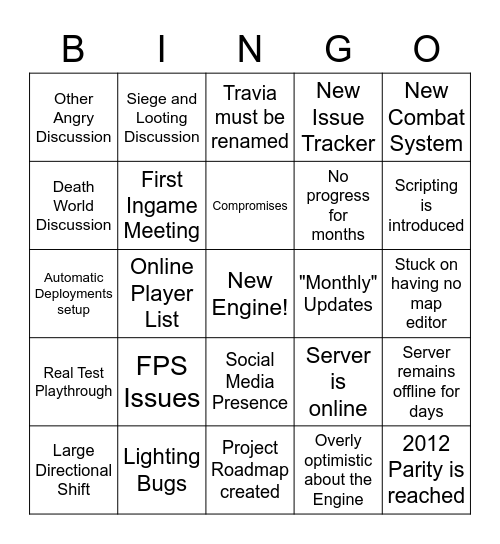 Virmer's Bingo Card