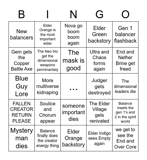 Balancer bingo Card