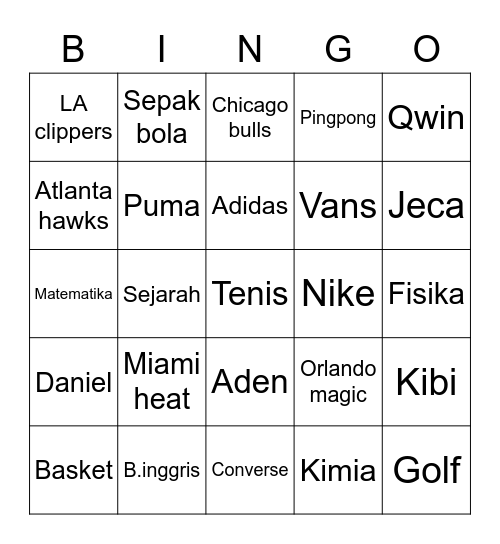 Bingo bersama Helsan Bingo Card