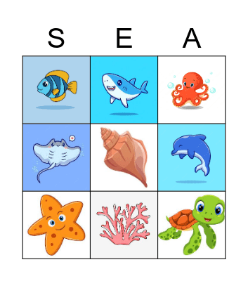 Ocean Bingo Card