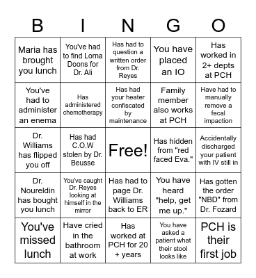 PCH BINGO Card