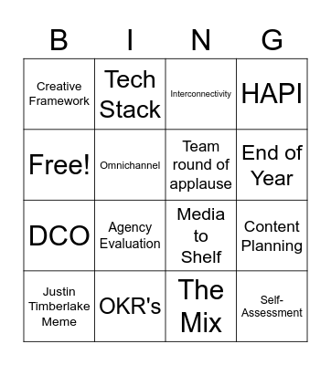 Marketing Accelerator Bingo Card