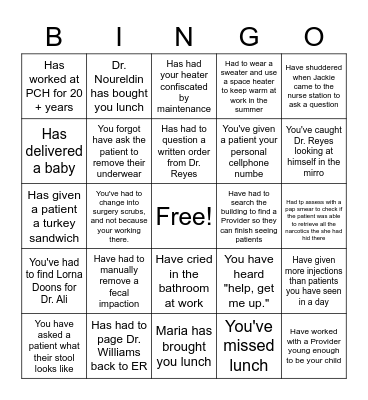 PCH BINGO Card