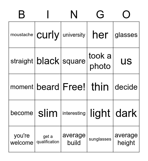 EP1 / U7 1. fele Bingo Card