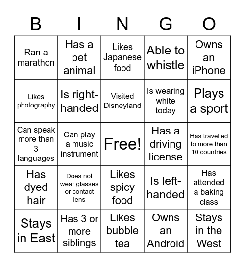 BINGO Card