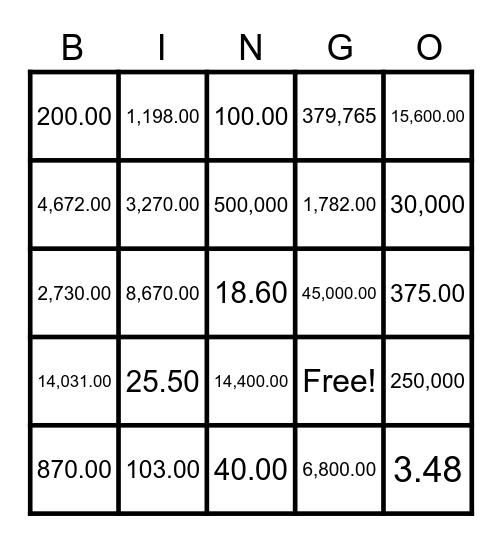 $ Dairy Farm $ Bingo Card