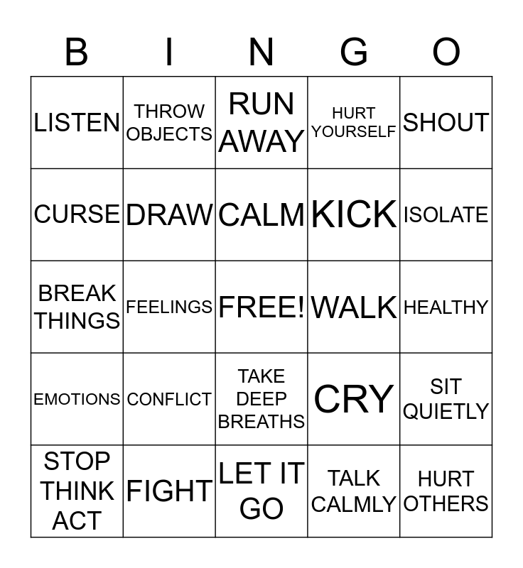 Angry Bingo Card