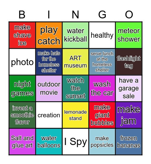 SUMMER FUN!!! Bingo Card