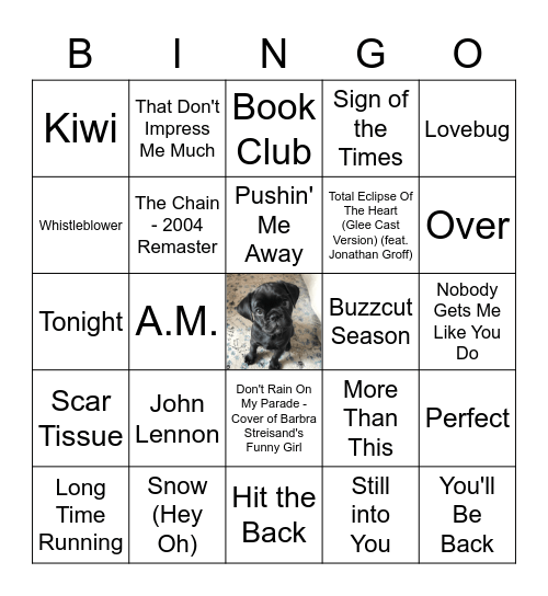 Nat's Music Bingo! Bingo Card