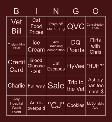 Goals Bingo Card