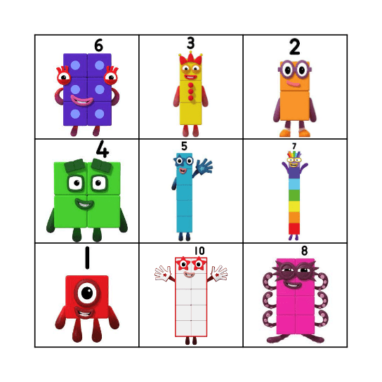 Numberblock Bingo Card