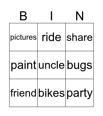 Best of Friends Bingo Card