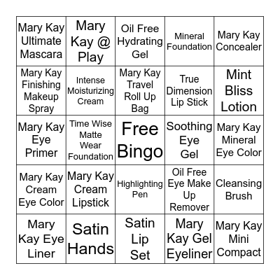 Mary Kay Bingo Card