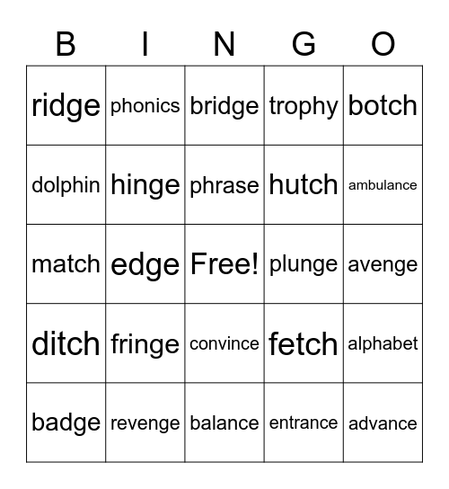 7.3 Bingo Card