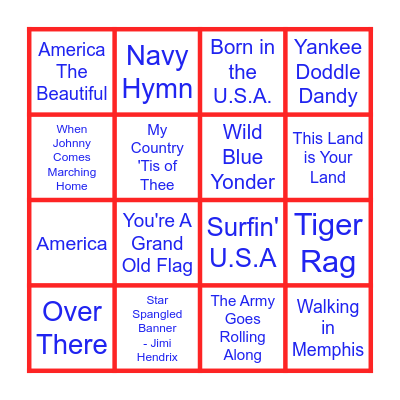 All American Bingo Card