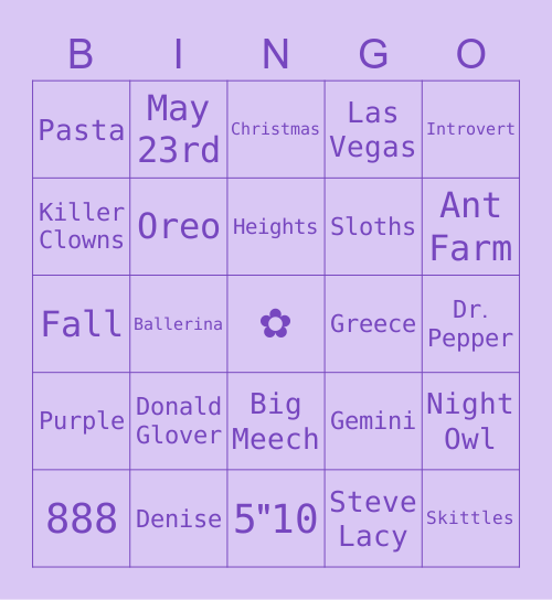 ✿︎𝙺𝚒𝚔𝚒 𝙱𝚒𝚗𝚐𝚘✿︎ Bingo Card