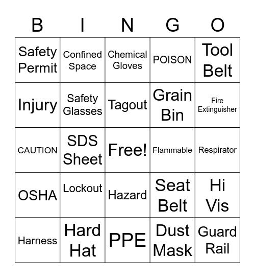 SAFETY MONTH 2023 Bingo Card