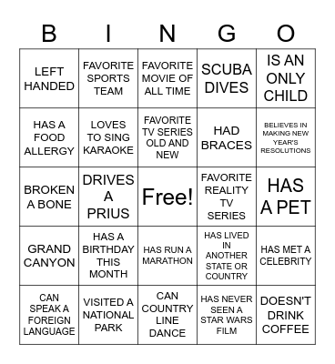 Team Building HR BINGO Card