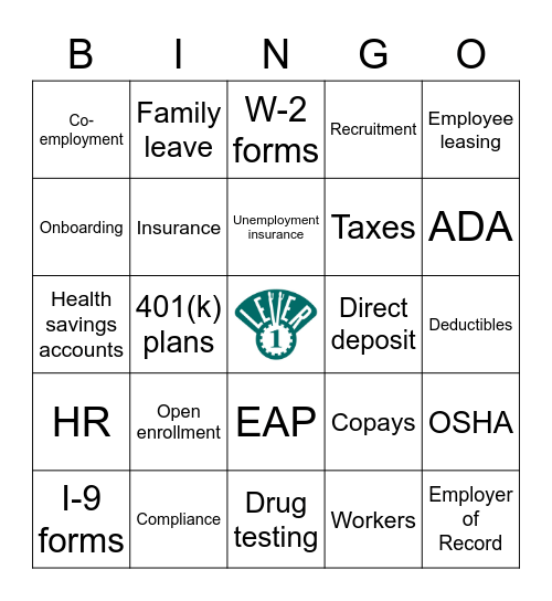 PEO Bingo Card