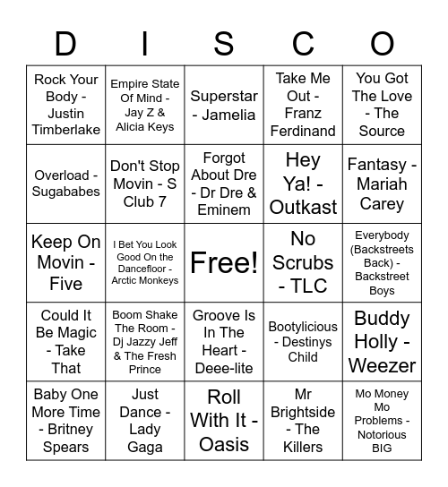 Oliver James Bingo Card