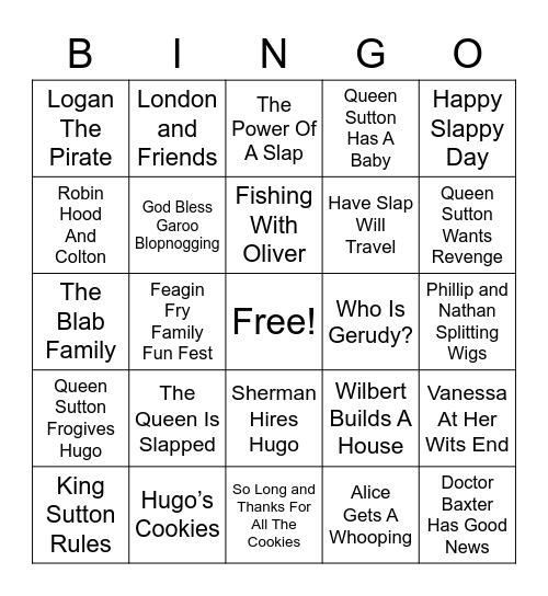 Hugo Johnson Slapped The Queen Bingo Card