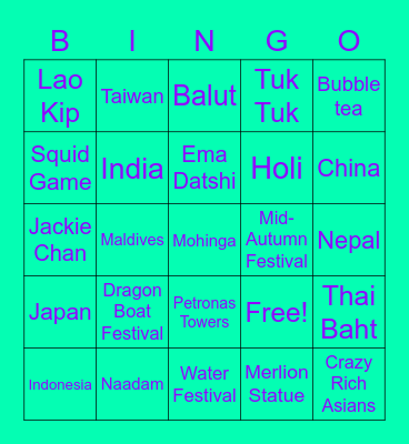 Asian American & Pacific Islander Heritage Bingo Card