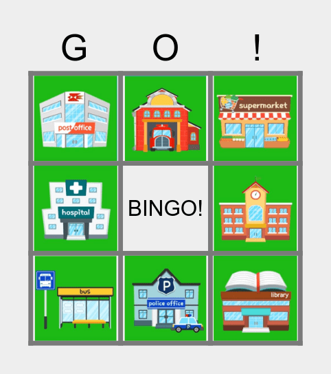 Places in my city Bingo Card