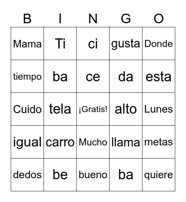 Loteria Bingo Card