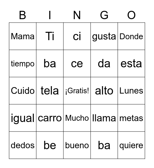 Loteria Bingo Card