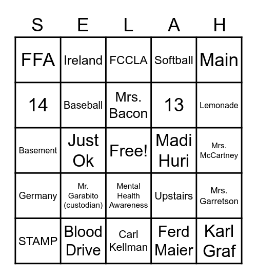 May Advisory Bingo Card