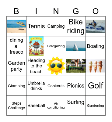 Summertime Bingo Card