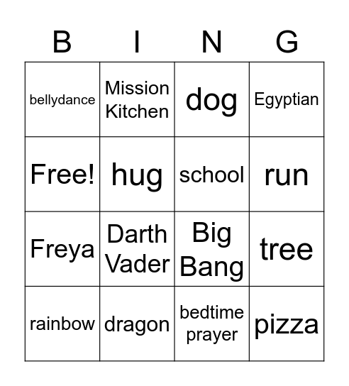 Statement of Belief Bingo Card